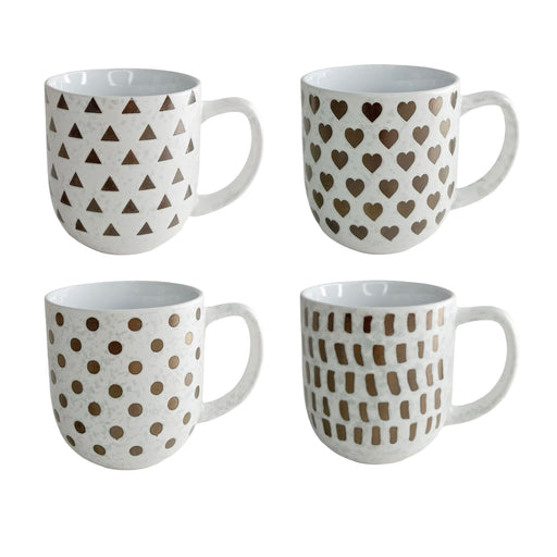 طقم مجات 4 قطع بورسلين 380 مل رمادى- DV4170