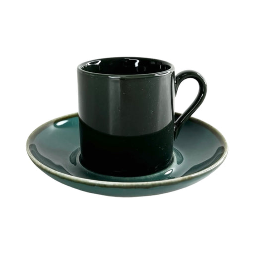 طقم فناجين قهوة بطبق تقديم 12 قطعة  نيو دورا بورسلين تركواز * زيتى غامق - Co-Ne-do