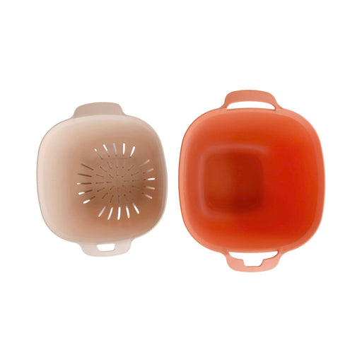 مصفاة مربعة بيد مزدوجة بطبق 2.40 لتر بلاستيك برتقالى - DV4027