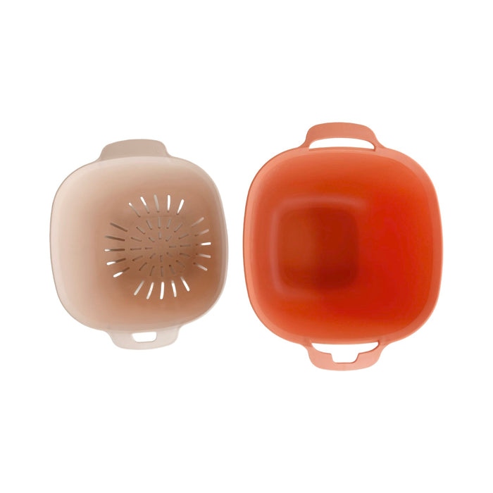 مصفاة مربعة بيد مزدوجة بطبق 2.40 لتر بلاستيك برتقالى - DV4027