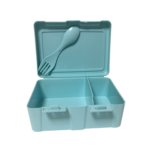 جوندول لانش بوكس (18*14*7.5 سم) شوكة+ملعقة بلاستيك ازرق - G-499B