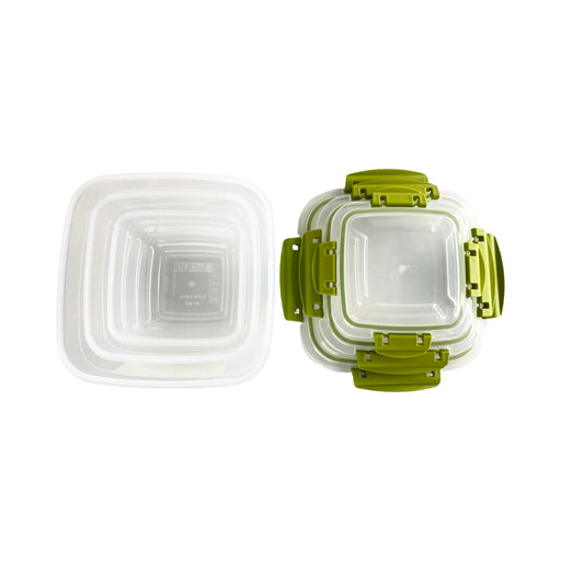 جوندول طقم علب مربع (3 قطع) بلاستيك اخضر - G-390G