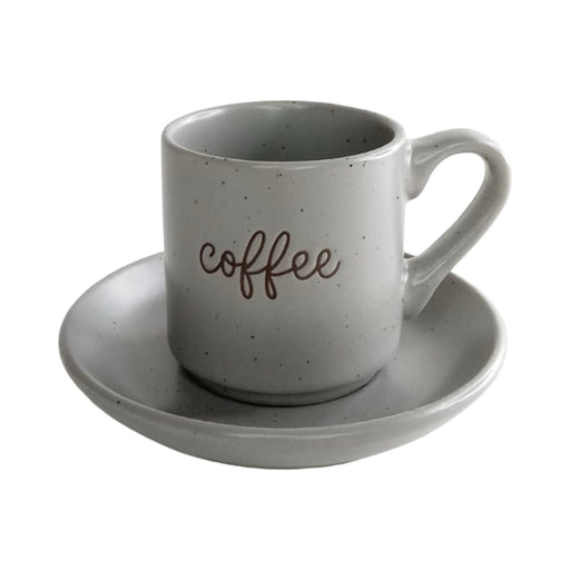 طقم فناجين قهوة بطبق تقديم 12 قطعة بورسلين رمادى - DV9004