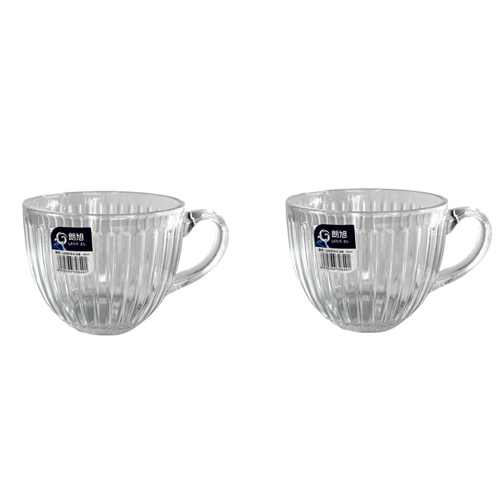 طقم ٢ بولة شوربة بيد زجاج شفاف - DH2025-140