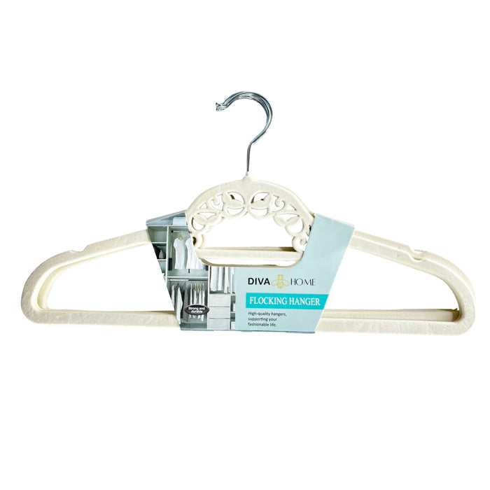 شماعة ملابس ٥ قطع قطيفه ابيض - DV2025-129W