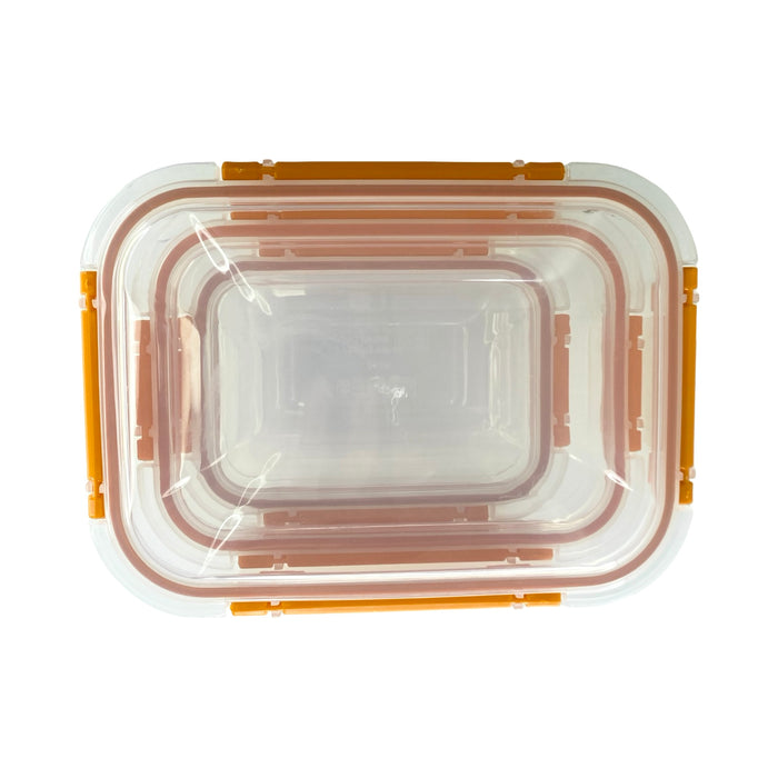 جوندول طقم علب (3 قطع) بلاستيك برتقالى - G-391O