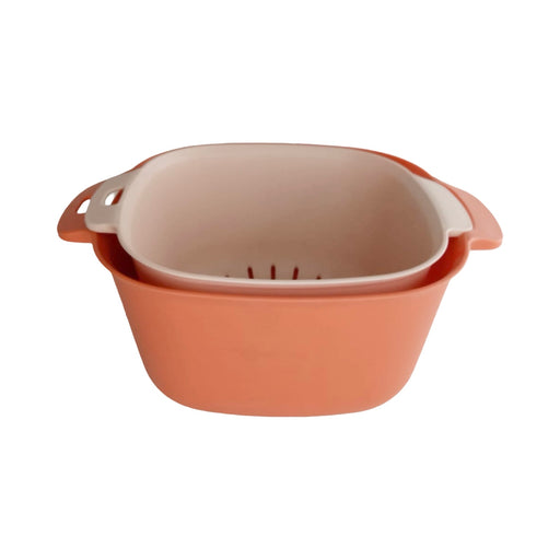 مصفاة مربعة بيد مزدوجة بطبق 2.40 لتر بلاستيك برتقالى - DV4027