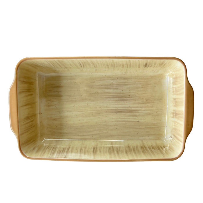 رويال ألفريدو طاجن فرن مستطيل بيد وسط سيراميك بيج - RE-IV-M