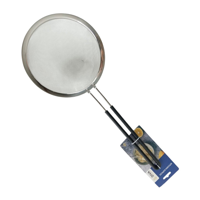 مصفاة (18 سم) ستانليس ستيل بيد مغطاة سيليكون أسود - DV0008