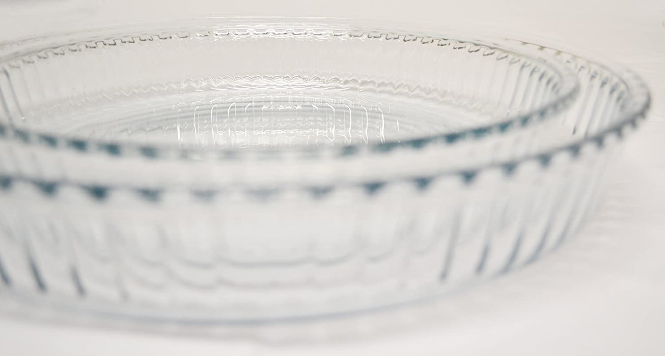 بوركام طقم طاجن زجاج دائري 2 قطعة (1.7+2.9 لتر) شفاف - 159022