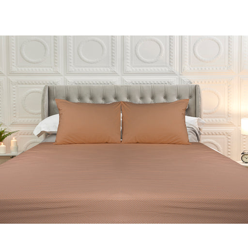 ديفا طقم ملاية سرير منقطة بأستيك قطن٣ قطع (٢٠٠ *١٨٠ سم) برتقالي - 21016