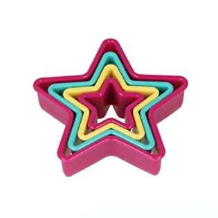 ميتالتيكس قطاعة بسكويت أشكال نجوم بلاستيك ألوان متعددة  - 22591204
