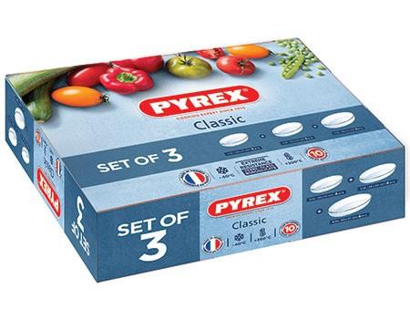 بيركس طقم  طاجن زجاج بيضاوي ٣ قطع (٤+٣+٢ لتر) - 50302330 Pyrex Pyrex