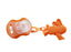لافروتا سكاتة بسلسلة شكل ارنب مقاس صغير لسن 0-6 شهر سيليكون برتقالي - 118108