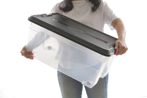 كايس موفر صندوق تخزين بعجل 45 لتر (38*58*27 سم) بلاستيك شفاف/ أسود - 8463000BL