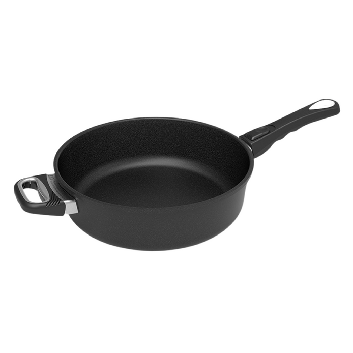 أيه-أم-تى مقلاية عميقة كاست ألومنيوم 28 سم بيد ومقبض أسود - 828GS