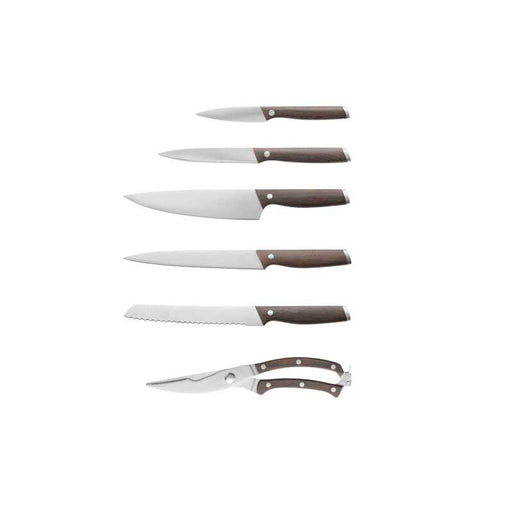 بيرج هوف اسينشيالز طقم سكاكين مطبخ ٧ قطع بقاعدة استانليس استيل بني - 1307170
