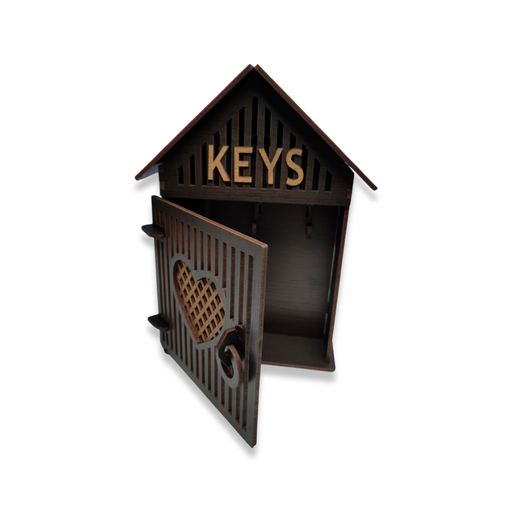 علاقة مفاتيح ٣ حامل بباب (٢٨*١٧.٥ سم ) خشب بني - 603BR
