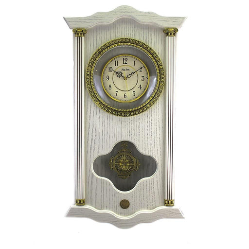 ساعة حائط بباندول (67 * 33 سم ) خشب أبيض - 5102