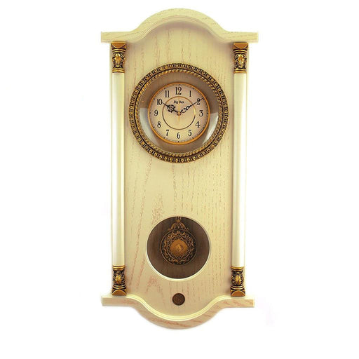 ساعة حائط بباندول (34 * 74 سم ) خشب بيج - 5301