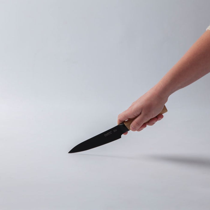 رفايع المطبخ  بيرج هوف رون سكين متعددة الاستخدام بيد خشب ١٣ سم ستانليس ستيل أسود - 3900058  Berghoff