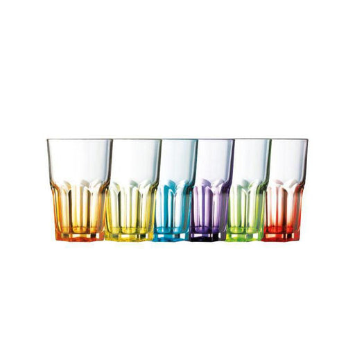 لومينارك كريزى كلر طقم 6 أكواب 400 مل زجاج ألوان متعددة - H8221
