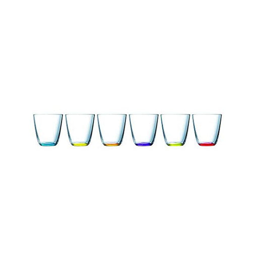 لومينارك كريزى كلر طقم ٦ أكواب ٣١٠ مل زجاج ألوان متعددة - H8303