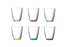 لومينارك كريزى كلر طقم ٦ أكواب ٣١٠ مل زجاج ألوان متعددة - H8303