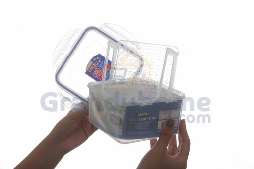 لوك اند لوك علبة بلاستيك مربعة بحاملة ١٫٢ لتر - HPL822T