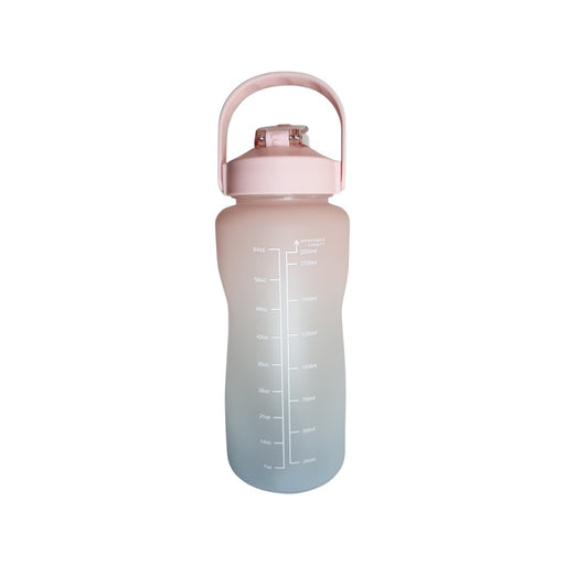 زجاجة مياة بمقياس للشرب (٢ لتر) بلاستيك روز/أزرق - DV606P