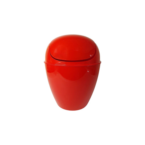 إم-ديزاين سلة مهملات دائرية بأرجوحة مزدوجة (٥ لتر) بلاستيك أحمر - 8687