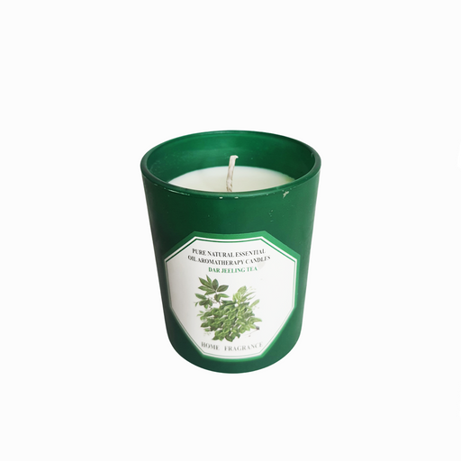 شمعة برائحة الشاي الأخضر 8 سم زجاج أخضر - 489G