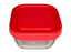 باشا باشا علبة طعام مربعة زجاجية ٢٧٥ مل احمر - 53223/24R
