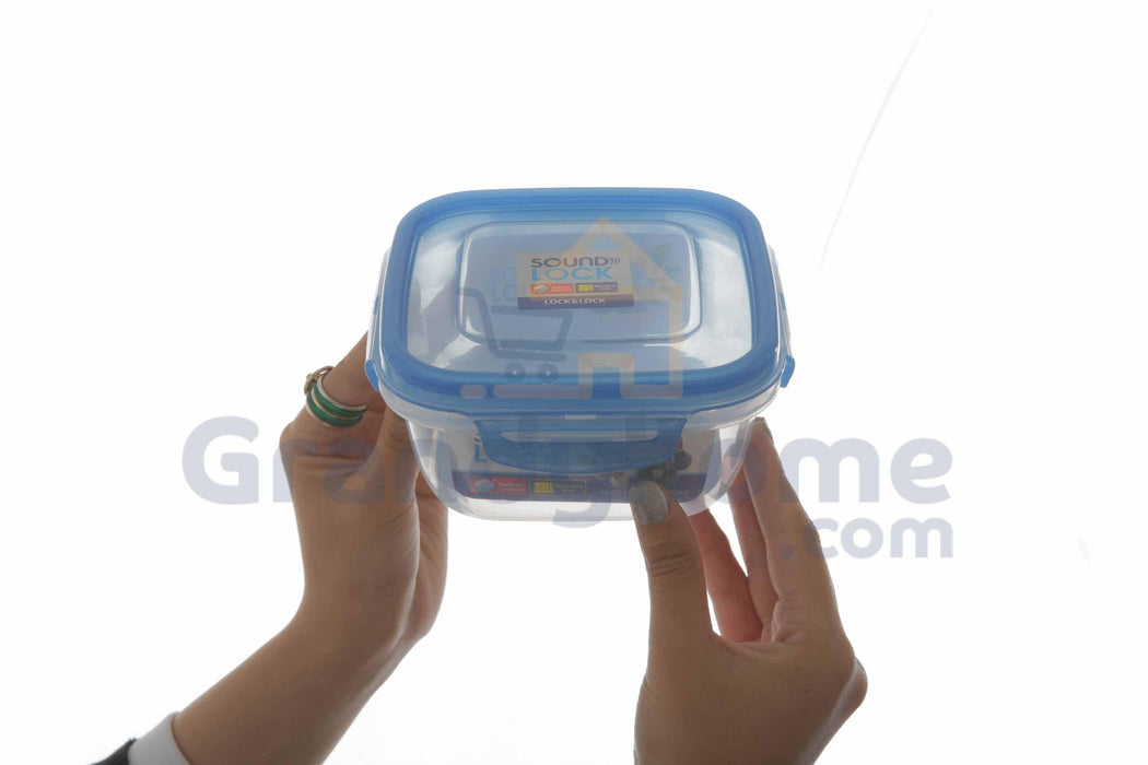 لوك اند لوك علبة بلاستيك ساوند لوك مربعة ٥٦٠ مل  أزرق - LEP231