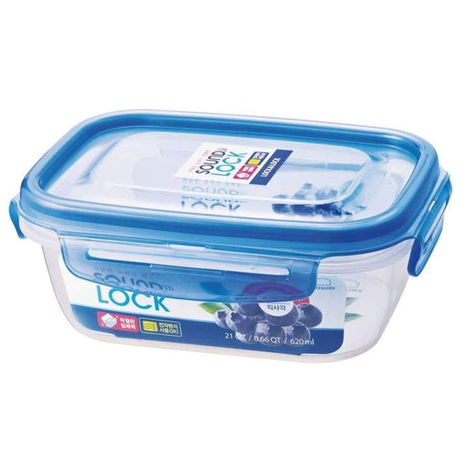 لوك اند لوك علبة بلاستيك ساوند لوك مستطيلة ٦٢٠ مل  أزرق - LEP531 Lock & Lock Lock & Lock