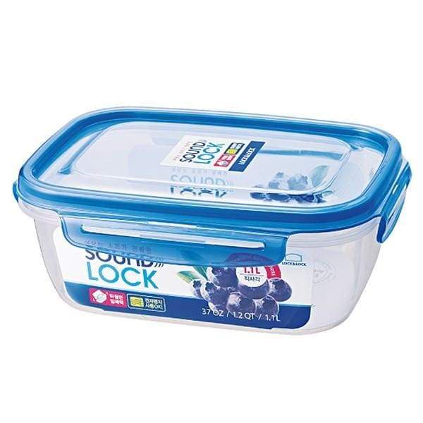 لوك اند لوك علبة بلاستيك ساوند لوك مستطيلة ١٫١ لتر  أزرق - LEP551 Lock & Lock Lock & Lock