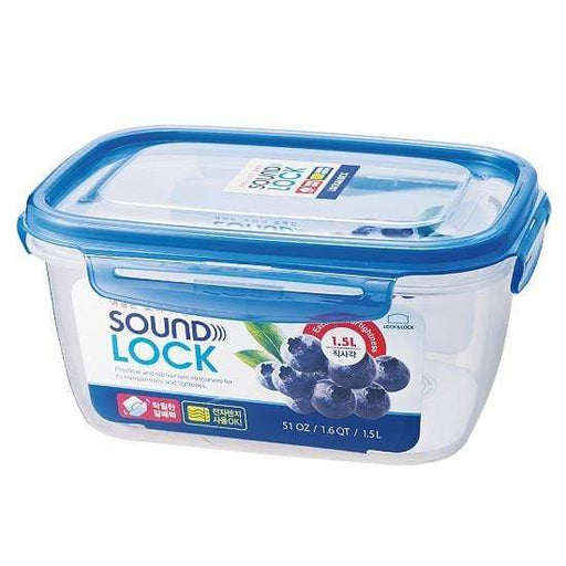 لوك اند لوك علبة بلاستيك ساوند لوك مستطيلة ١٫٥ لتر أزرق - LEP552 Lock & Lock Lock & Lock